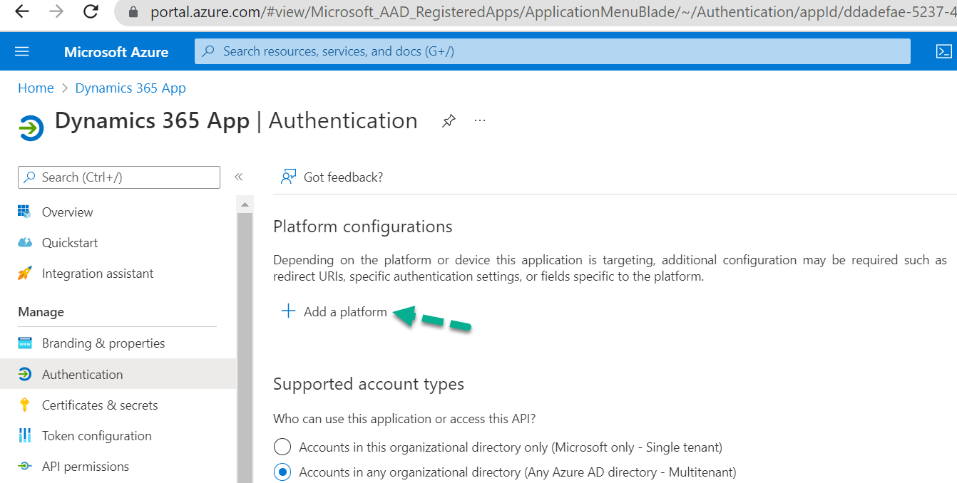 Register an App in Azure Active Directory for Dynamics 365 CE Online